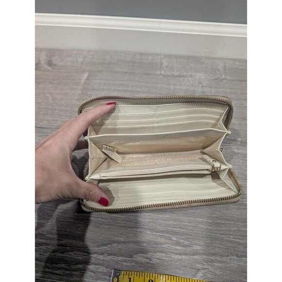 Kate Spade Gold Metallic Bowtie Zip Around Wallet Inside Zip Pouch Clutch - Picture 6 of 16